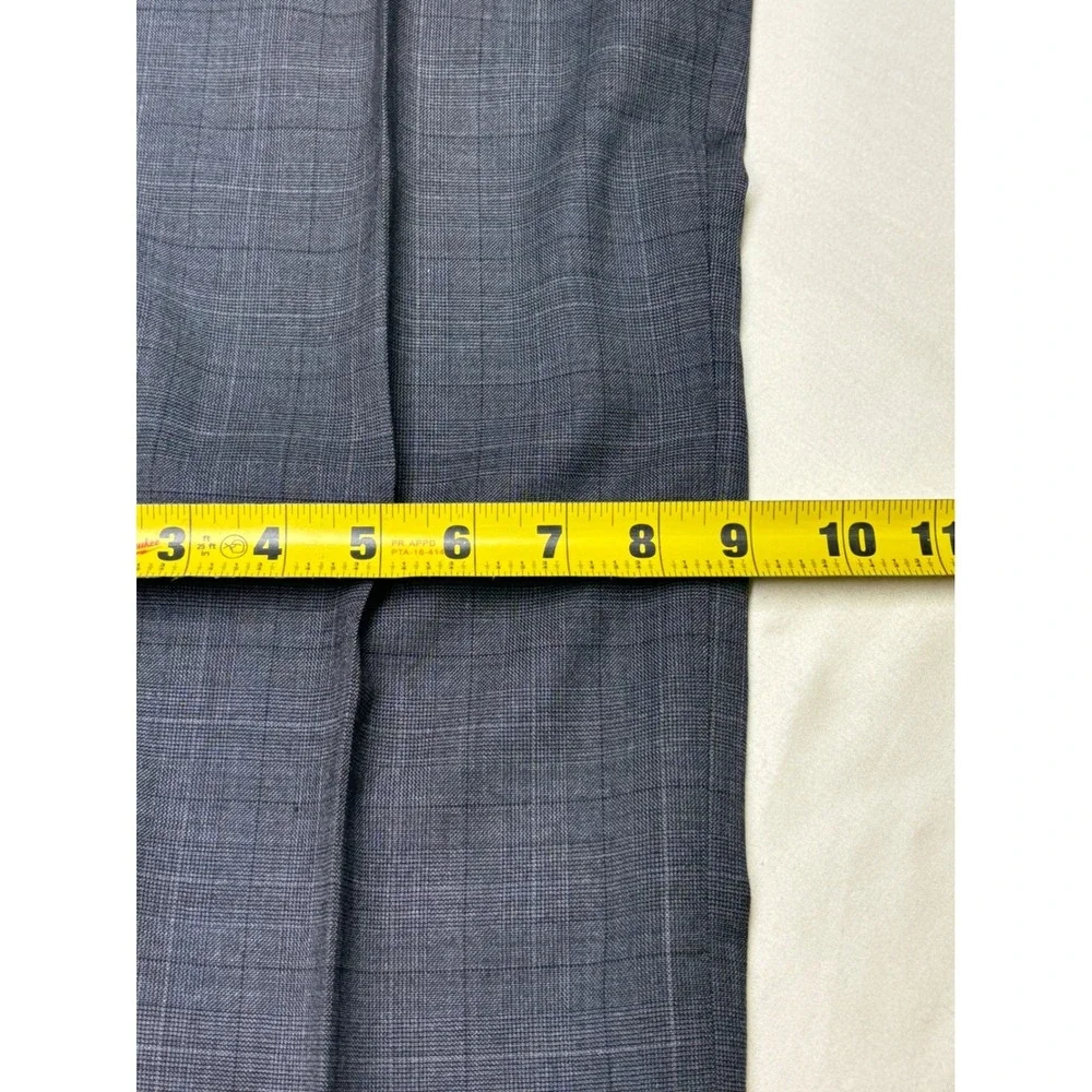 Banana Republic Classic Fit Men's Gray Plaid Wool Blend Dress Pants W34 L34